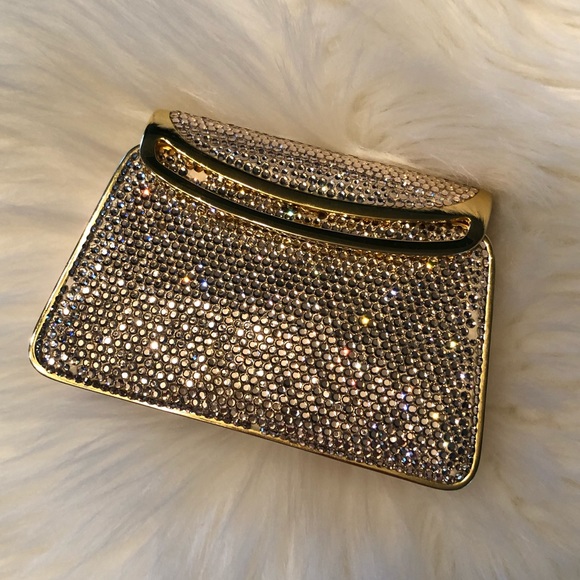 🌾 Judith Leiber Gold Crystal Miniudiere - Picture 5 of 7